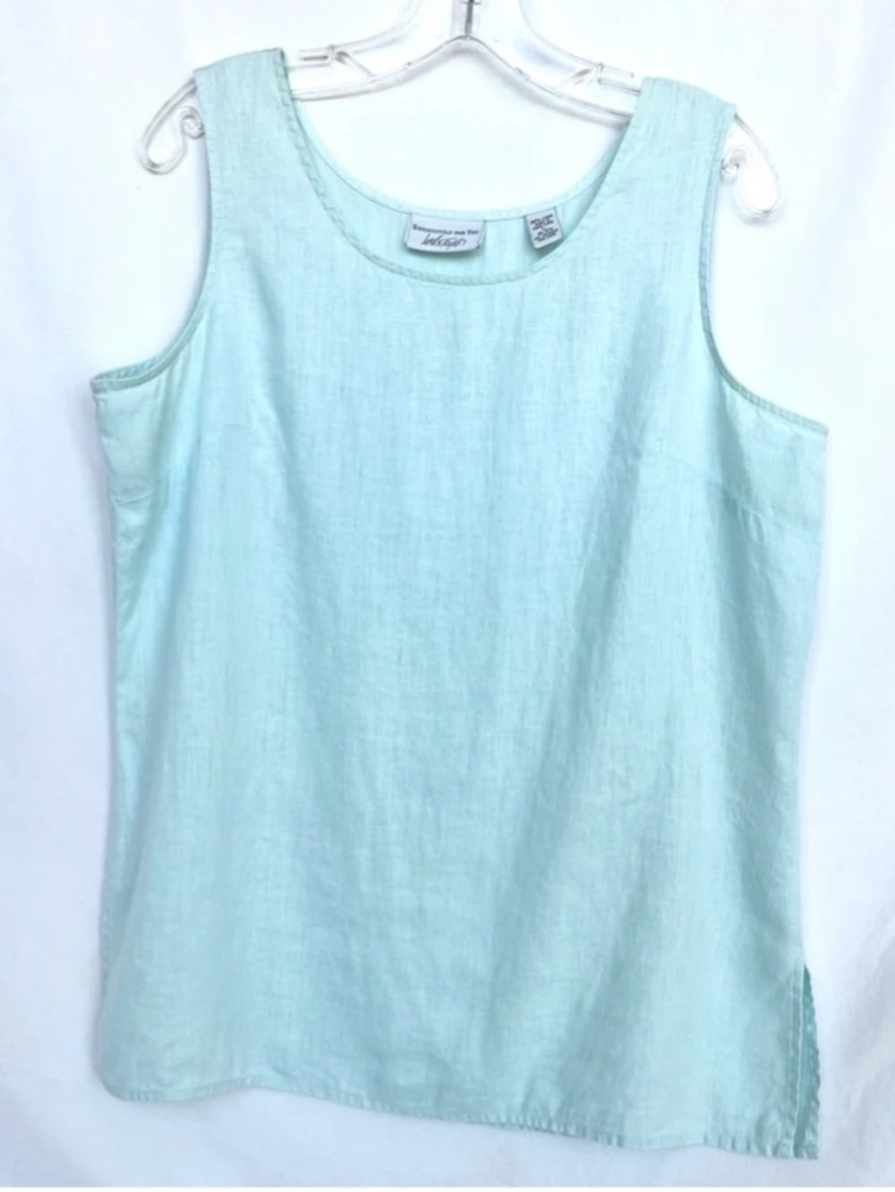 Vintage Lord and Taylor Linen Sleeveless Top Pop Over Casual Boho Minimalist